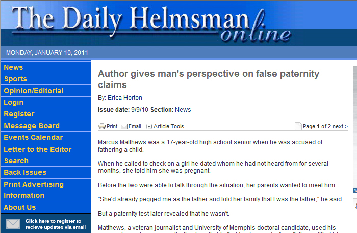 Author gives man’s perspective on false paternity claims